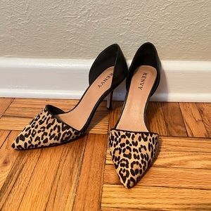 Renvy - Leopard Point Calf Hair Pointed Tor High Heel